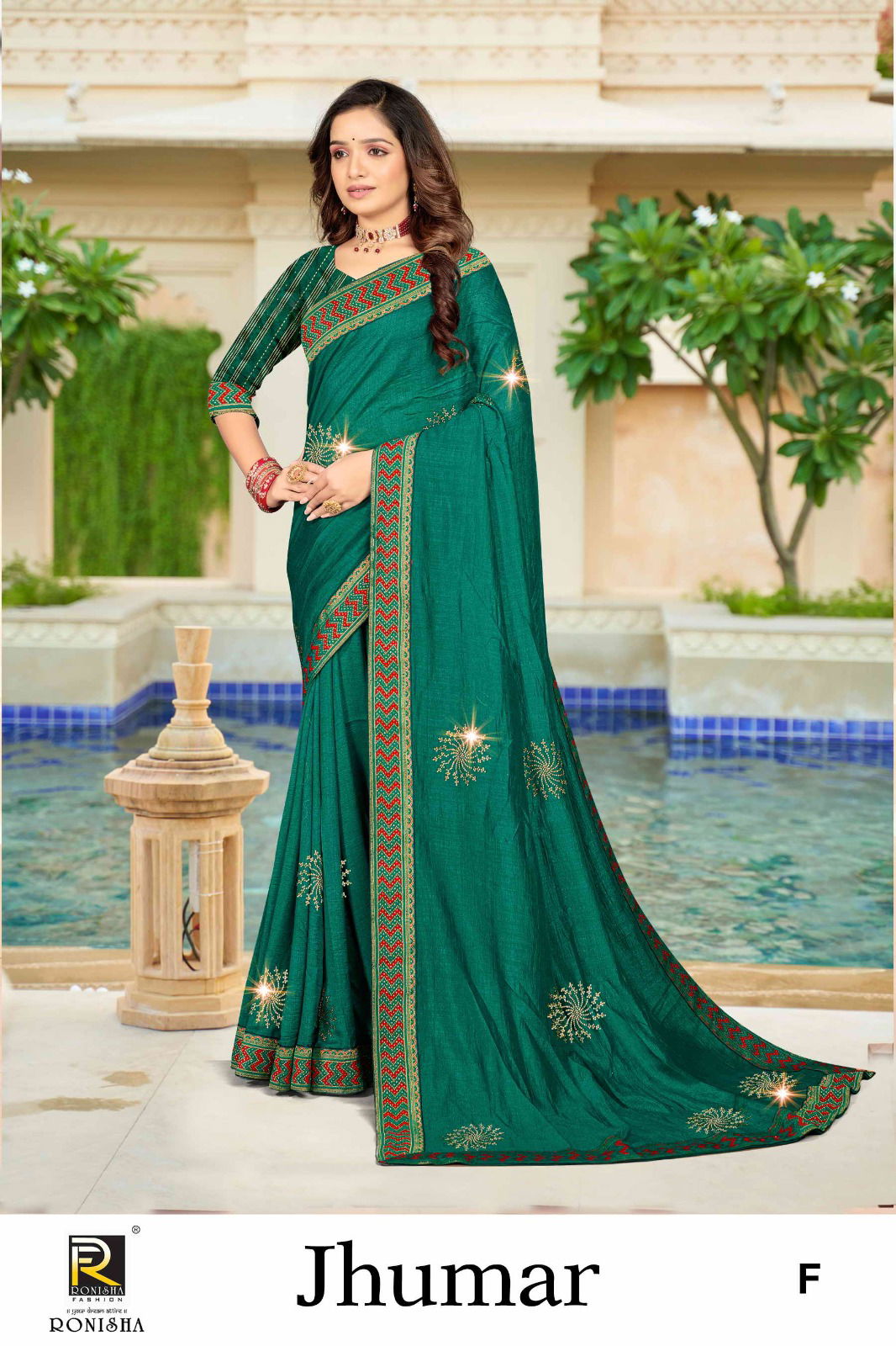 Jhumar A To H By Ronisha Swarovski Work Designer Sarees Wholesale Suppliers In Mumbai
